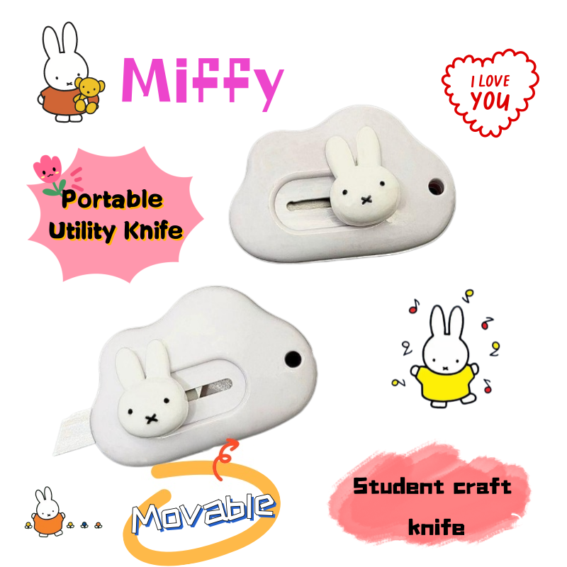 Sewing By - Miffy-Kaninchen-Kunstmesser, kreatives, individuelles, niedliches Cartoon-Messer, tragbares,
