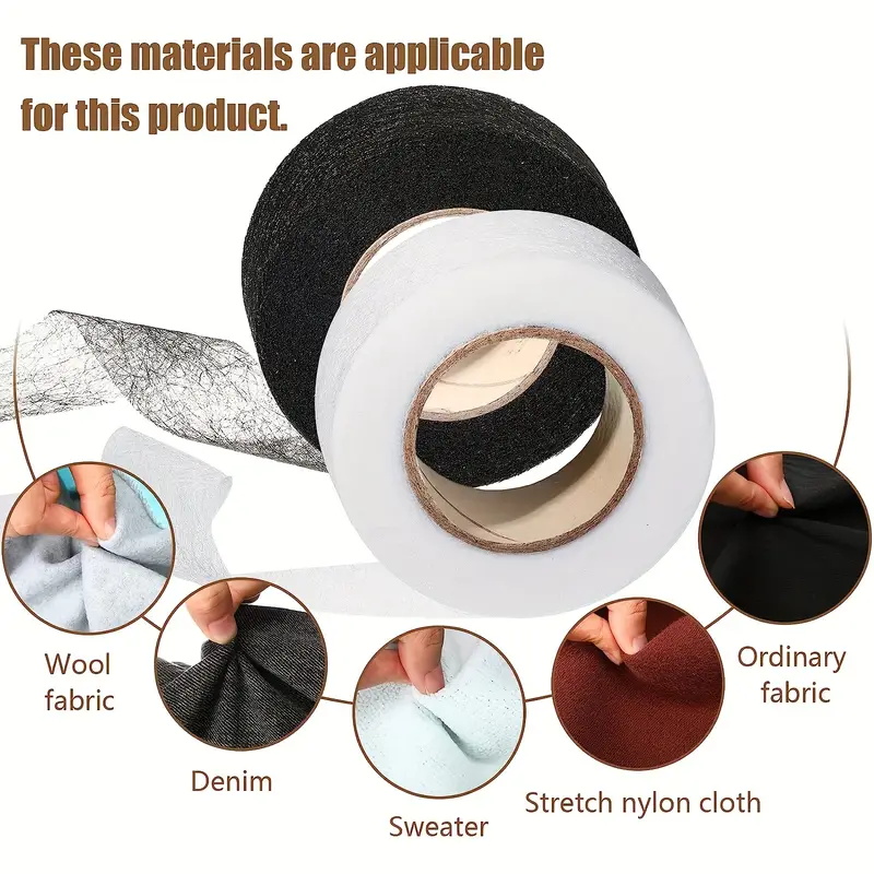 Hem Tape Fusible - 4-Roll-Saumband zum Aufbügeln, Hotmelt, doppelseitig klebender
