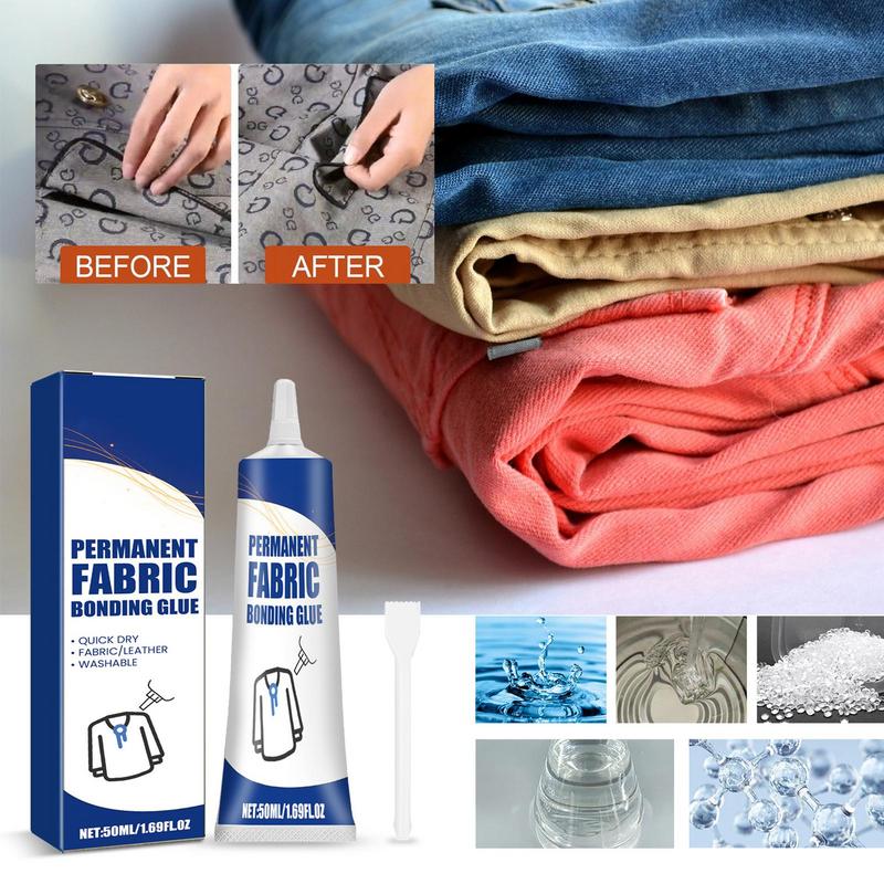 Fabric Glue Bond - Klarer, stark klebender, wasserfester Kleber, Stoffreparatur,