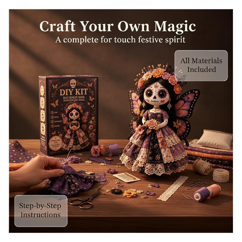 Textile Sewing Kit - Neues Day of the Dead Patchwork-Puppen-DIY-Set,