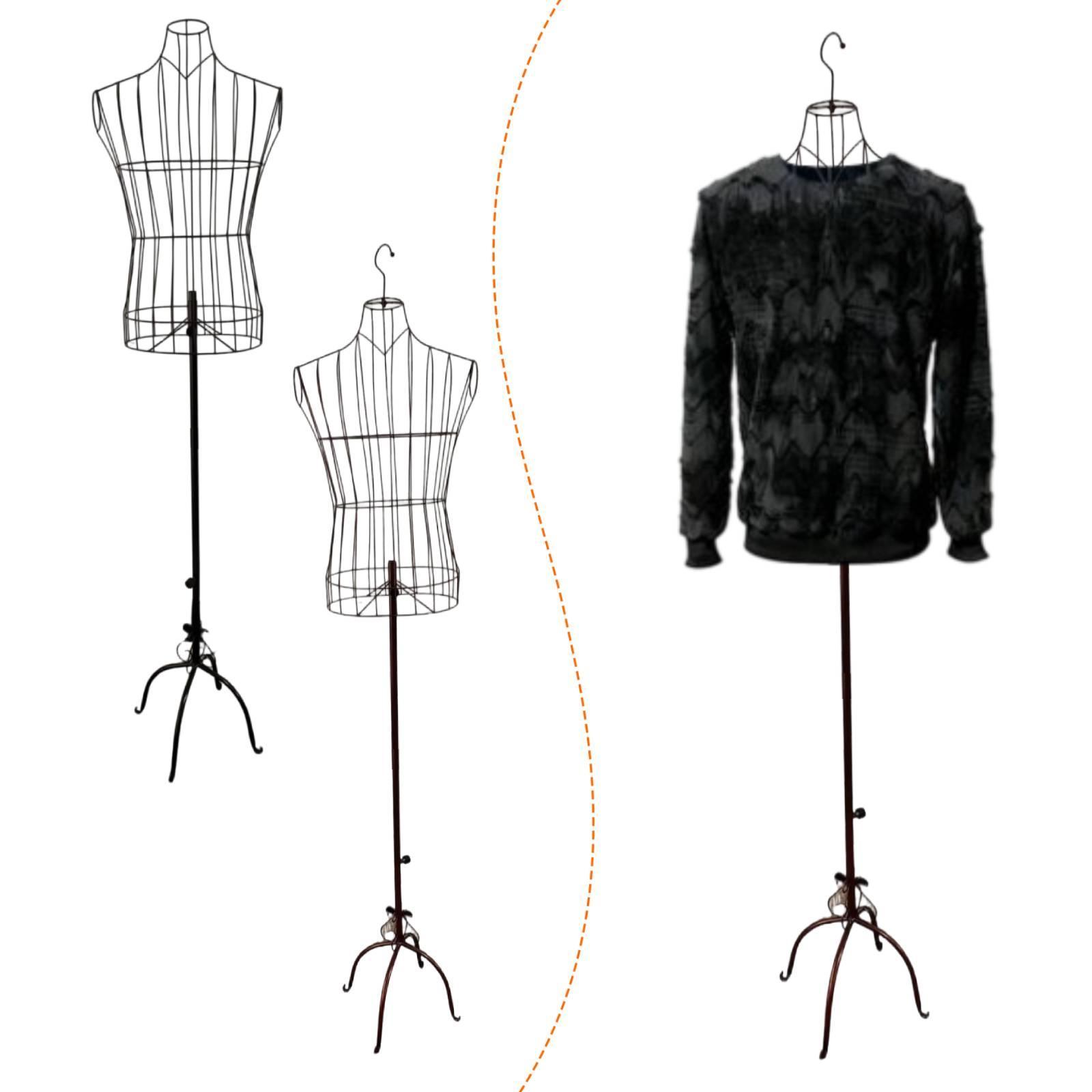 Dress Form Mannequin - Männliche Schneiderpuppe Mannequin-Modell Ausstellungsständer Metall-Ständer Männliche