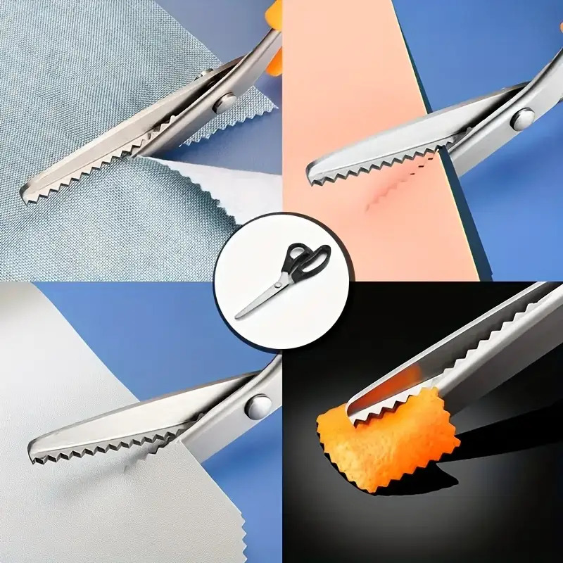 Pinking Shear Blade - Professionelle Zickzack-Schere mit Gezahnten Klingen Hochleistungs-Stoffschere