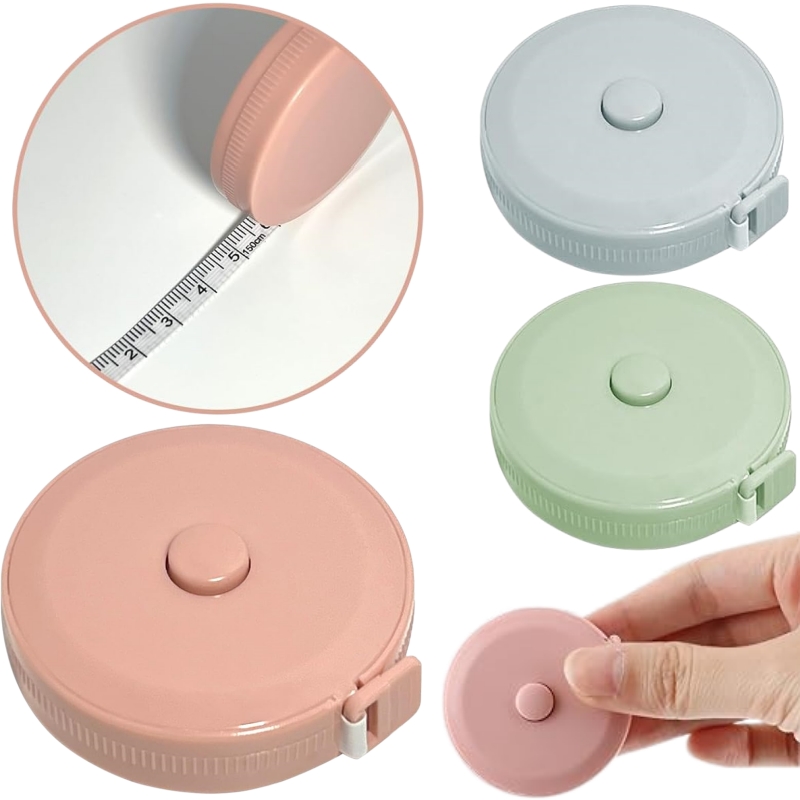 Sewing Recycle - 1,5M Mini-Maßband, doppelseitig, einziehbar, für Näharbeiten