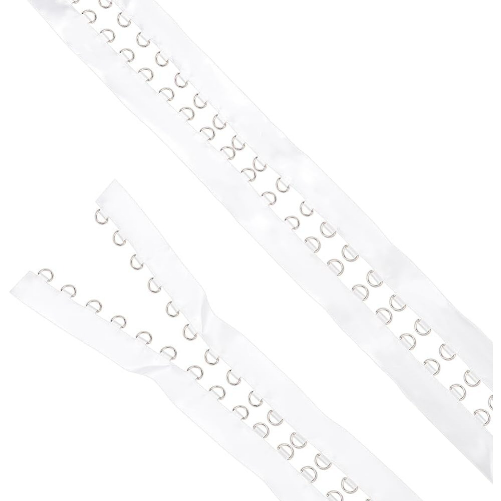 Sewing Garments - 4 Yards weißer Ösenbesatz mit D-Ringen