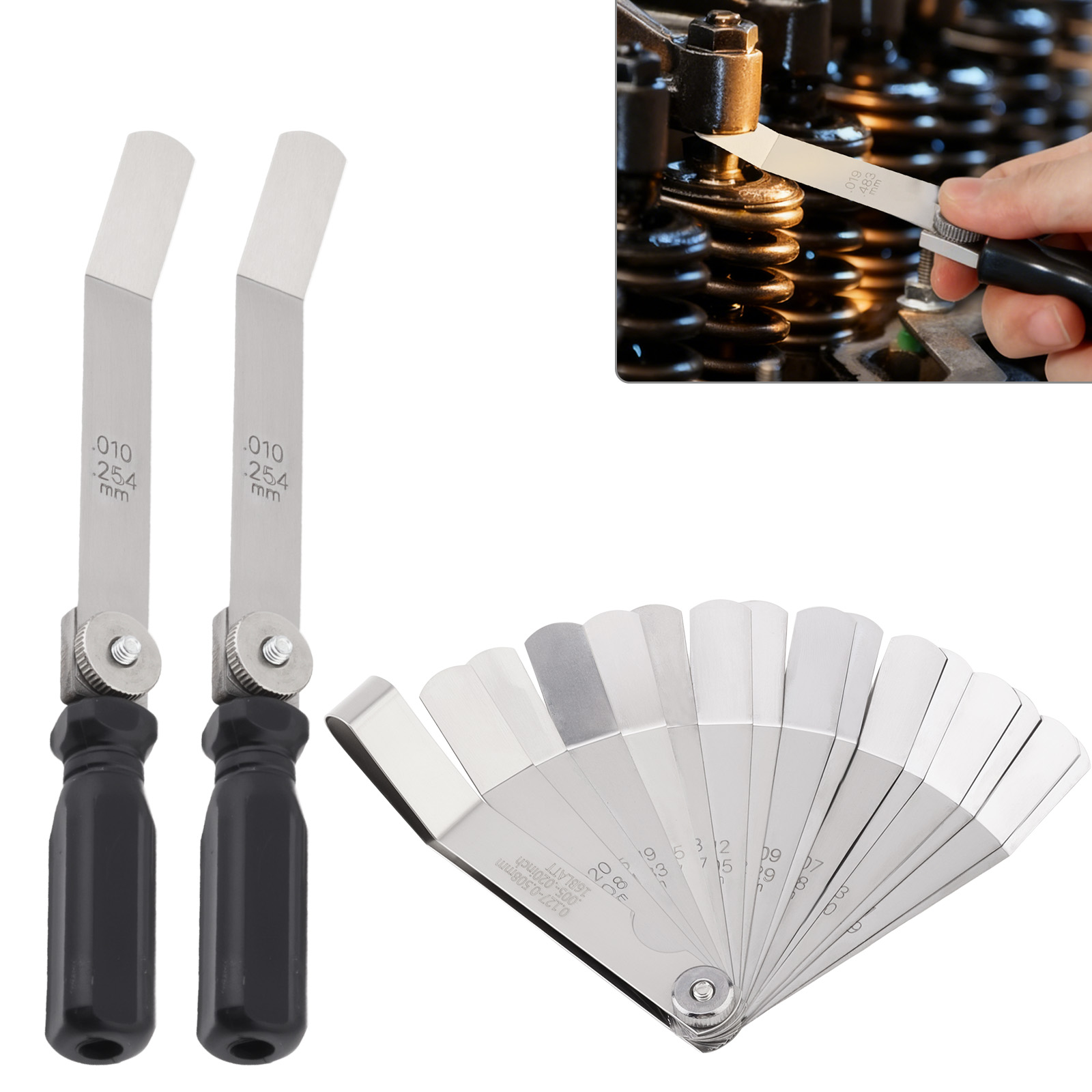Seam Gauge Metal - Edelstahl Offset Ventil Stößel Fühlerlehre Set