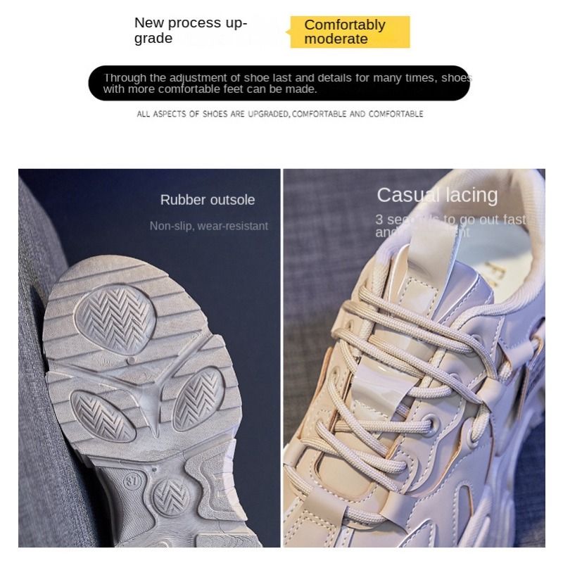 Sewing Nylon - Damen Trendige Plateau-Sneaker im Dad-Style –
