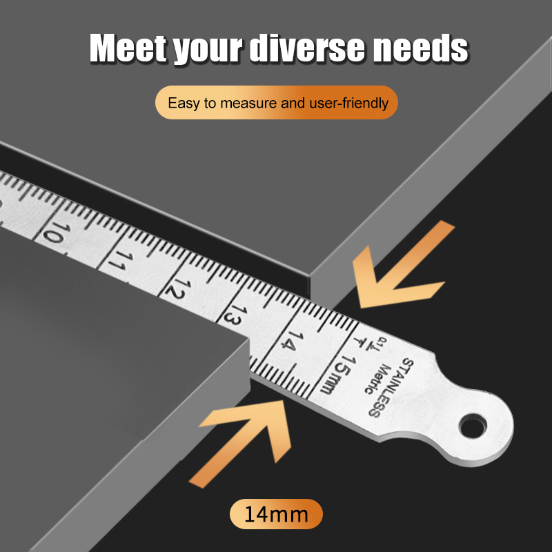 1-15 mm Edelstahl-Kegelmessleh – Seam Gauge Metal Bewertung und Preis