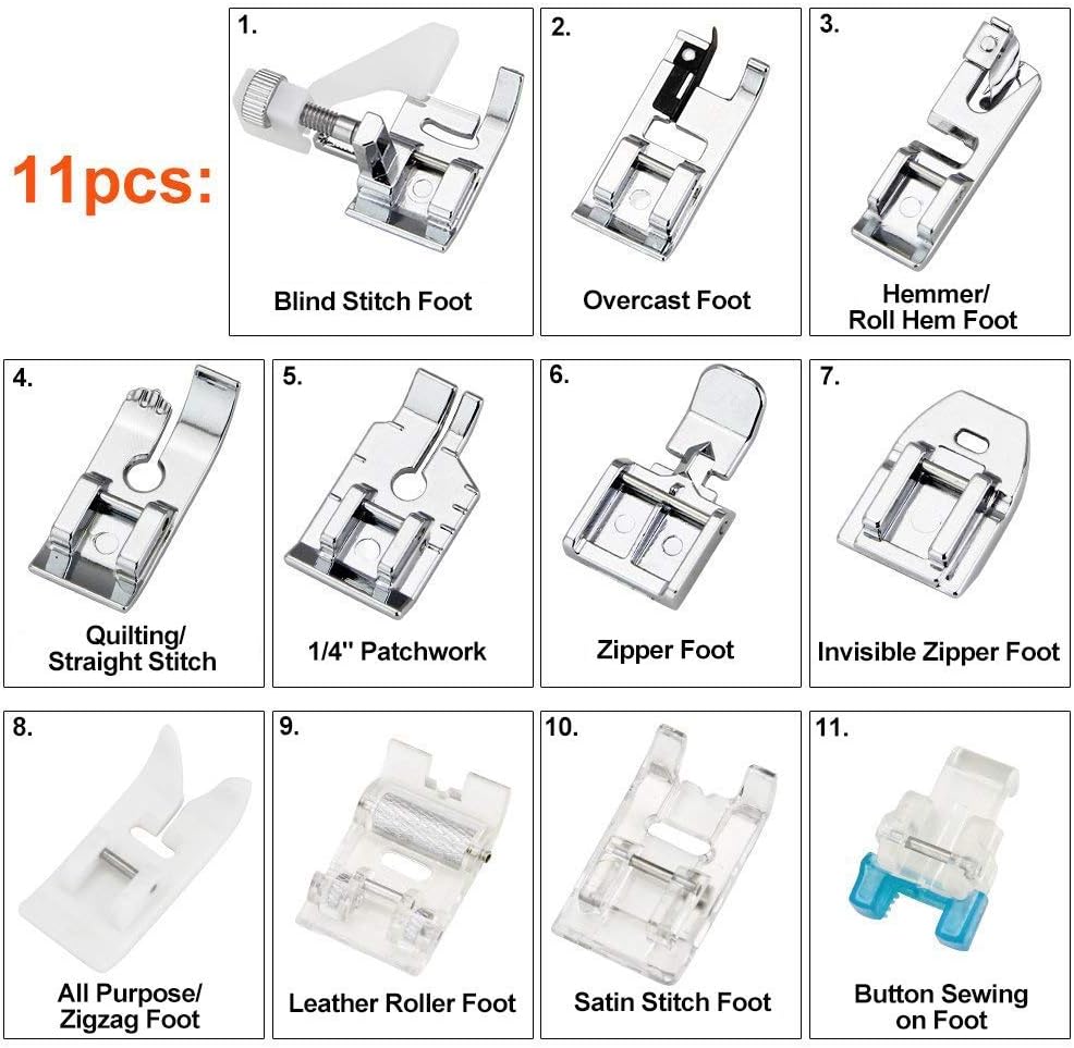 11-teiliges Nähfüßchen-Set - T – Textile Sewing Machines Bewertung und Preis