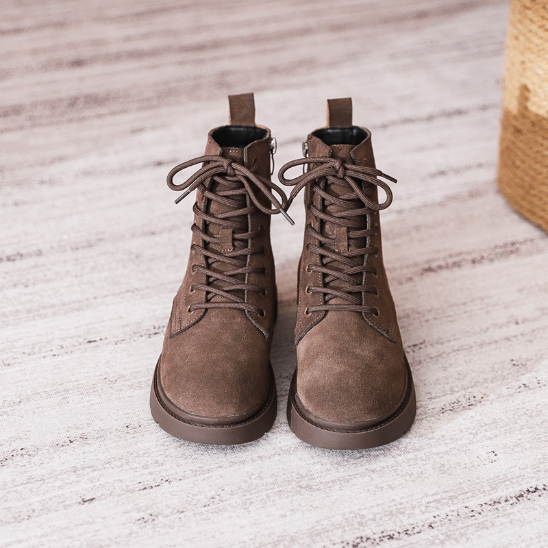 Damenstiefel aus braunem Wildl – Sewing Nylon Bewertung und Preis