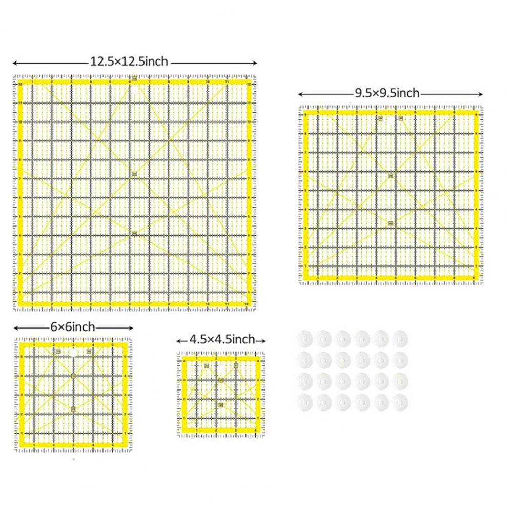 4 Stück Acryl-Quilt-Lineal, qu – Quilting Ruler Square Bewertung und Preis