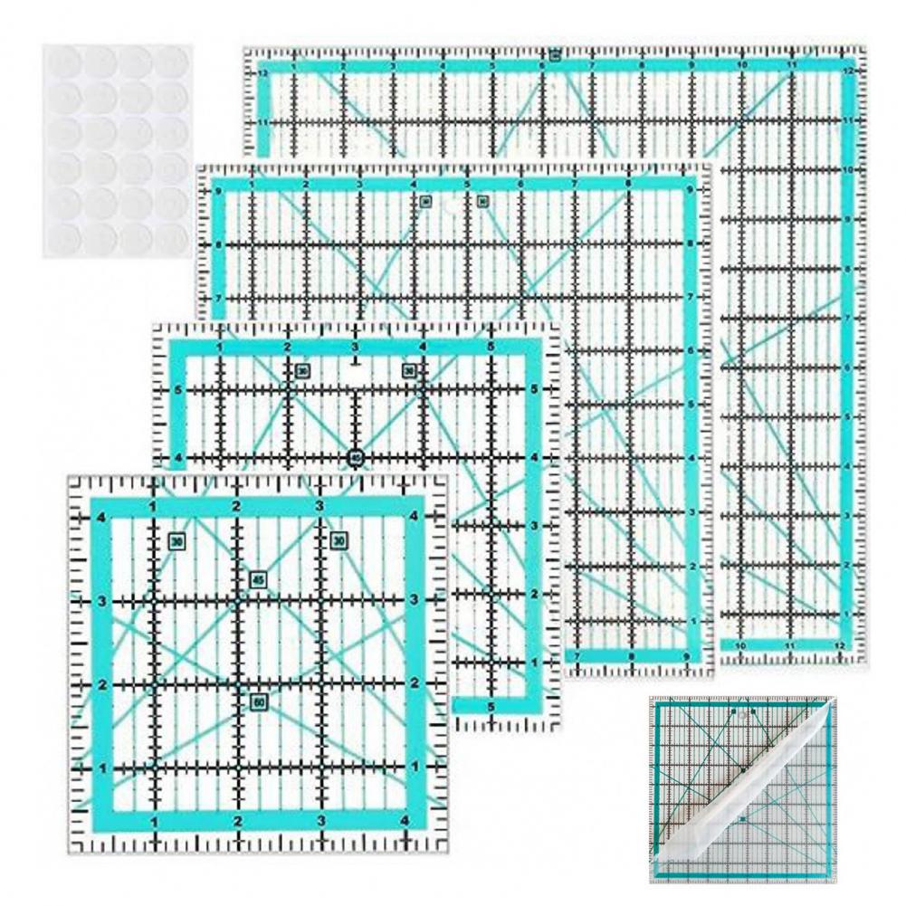4 Stück Acryl-Quilt-Lineal, qu – Quilting Ruler Square Bewertung und Preis