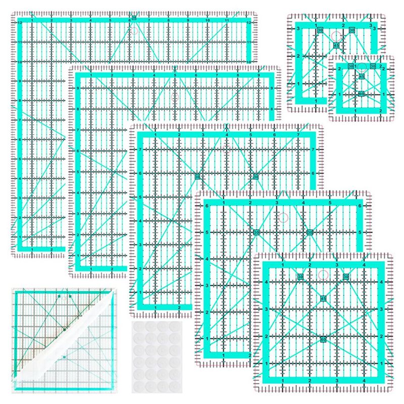 A25F-Blau 7-teiliges Kragenlin – Quilting Ruler Square Bewertung und Preis